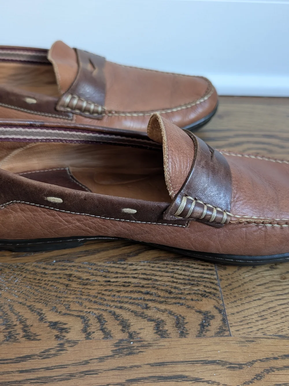 Johnston & Murphy Men’s 9.5 M Brown Leather Penny Loafer Drivers Brazil 20-2690